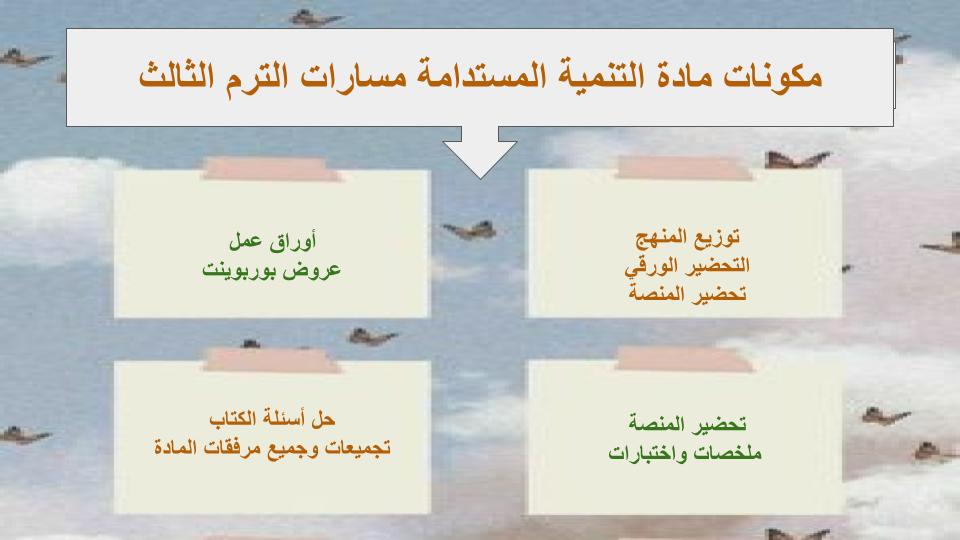 واجبات التنمية المستدامة مسارات الترم الثالث