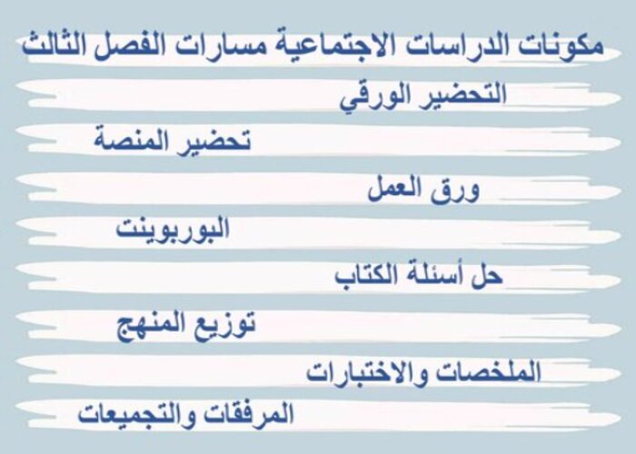 واجبات مادة الدراسات الاجتماعية مسارات الفصل الثالث واجبات مادة الدراسات الاجتماعية مسارات الفصل الثالث