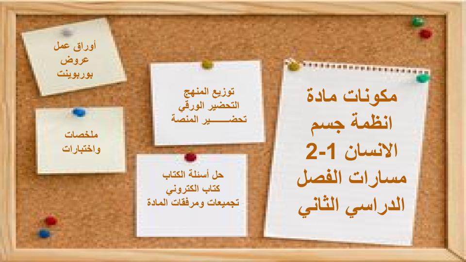 واجبات منصة مدرستي انظمة جسم الانسان 1-2 مسارات الفصل الثاني