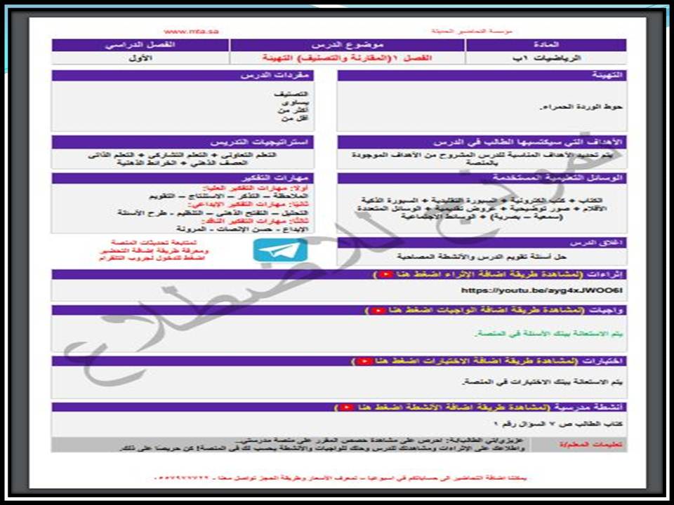 واجبات منصة مدرستي رياضيات الصف الأول الابتدائي الفصل الثاني