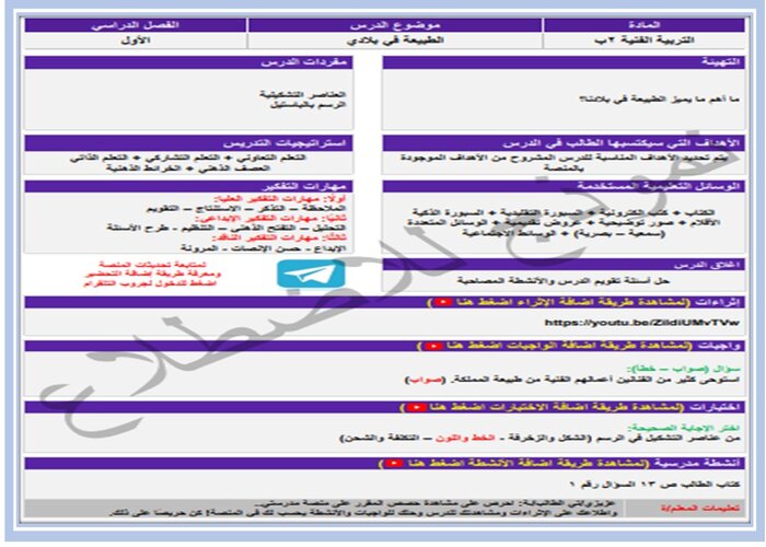 واجبات منصه مدرستي تربية فنية الصف الثاني الابتدائي الفصل الثاني