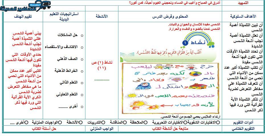 ورق عمل المهارات الحياتية و الأسرية ثالث ابتدائي فصل أول