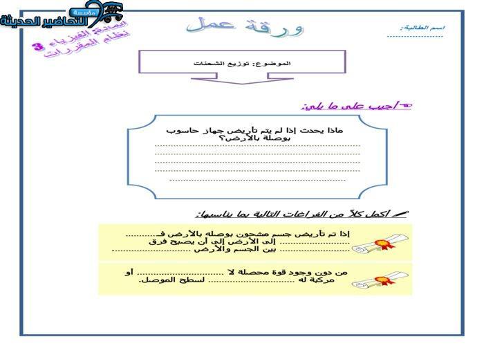حل اسئلة توزيع الشحنات فيزياء 3 مقررات