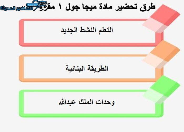 طرق تحضير مادة Mega Goal 1 مقررات 
