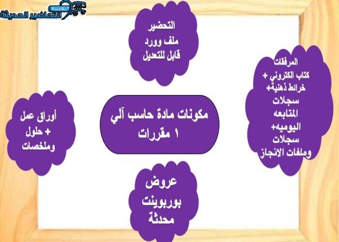 ورق عمل مادة الحاسب الآلي 1 مقررات