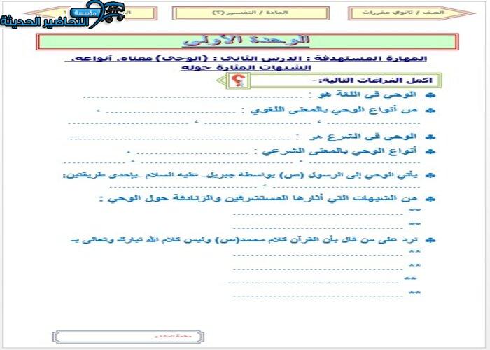 باور بوينت مادة تفسير 2 مقررات